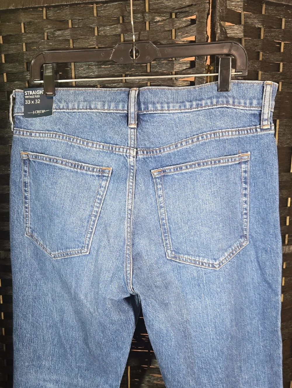 J. Crew Men's Vintage Flex Medium Blue Straight Jeans 33X32 NWT